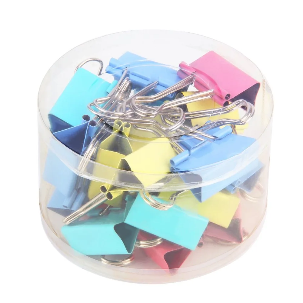 

24 Pcs/lot 41mm Colorful Binder Metal Paper Clip Assorted Colors Office Supplies Notes Letter Learning Supplies Color Random