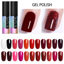 LILYCUTE красный желтый УФ, светодиодный, фиолетовый чистый Гель-лак стойкий красный замачиваемый УФ-Гель-лак для нейл-арта маникюрный Гель-лак