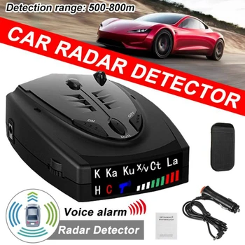 

New Car Radar Detector Electronic Dog Anti-radar Auto Speed Alarm Warning Detection Tool Russian/English Voice Alert Speedometer