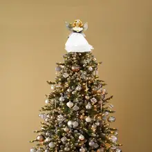 Ангел Рождественская елка Топпер с серебряным крылом мини орнамент с рождественской елкой звезды для свадьбы Праздник Вечеринка рождественские украшения для деревьев