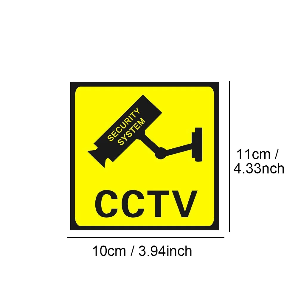 Warning stickers Warning decal 10PCS Waterproof Video Camera Surveillance Security Stickers Decals Warning Alarm Signs for Home Office School Shop 110x110mm