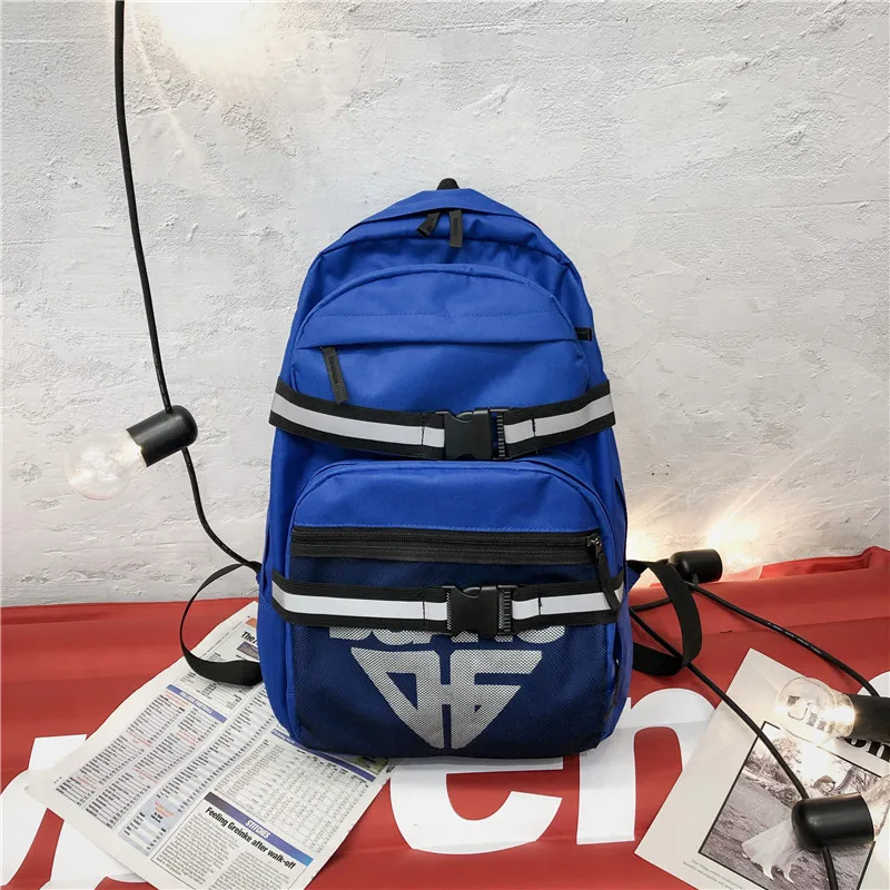 Многофункциональный уличный стиль Bakcpack крутой светоотражающий скейтборд Студенческая сумка Повседневная Большая емкость рюкзак для путешествий для мужчин - Цвет: blue