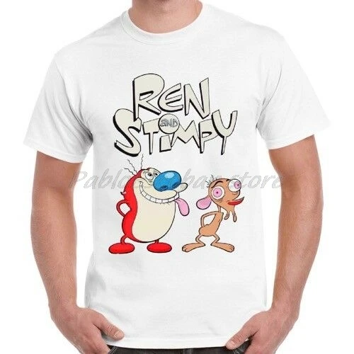 Ren And Stimpy забавная классная постерная Подарочная забавная винтажная Ретро футболка Мужская хлопковая футболка Летняя брендовая футболка большой размер