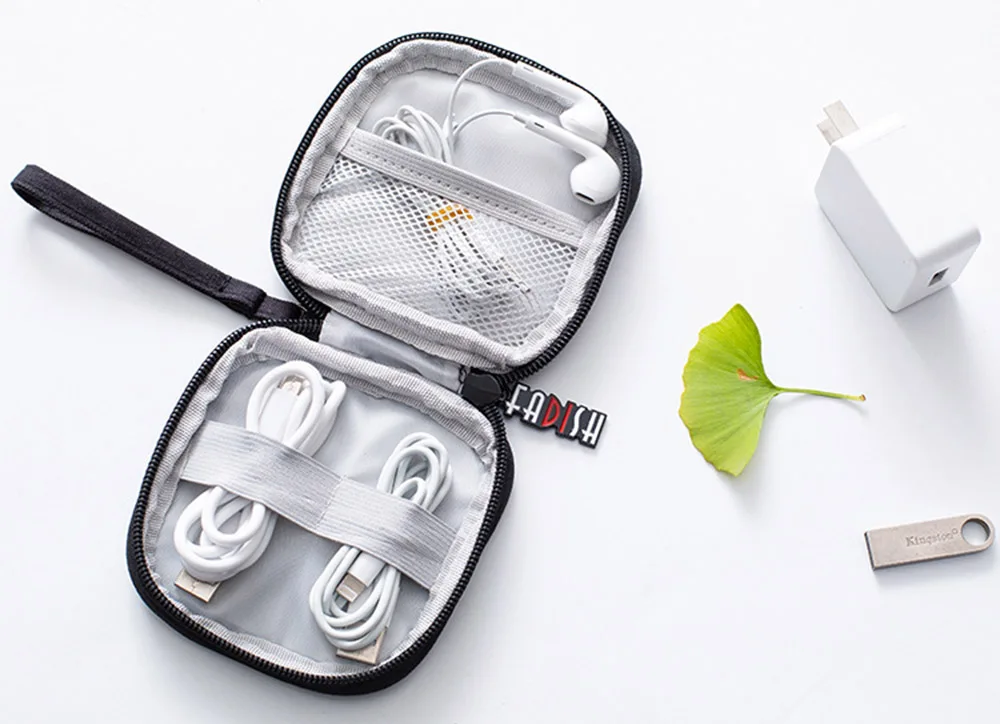 Портативный USB кабель Органайзер сумка для наушников коробка дорожный Кабельный органайзер Чехол Органайзер проводов для наушников сумка для кабеля мини сумки