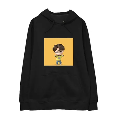 Thin section G-black Kpop Bangtan мальчики JK RM Suga V Jhope Jin Jimin Q Версия Милая толстовка плюс бархат тонкие свободные мужчины и женщины весна и осень - Цвет: Thin section G-black