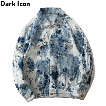 

Dark Icon Tie Dyeing Denim Jackets Men 2020 New Fashion Street Jeans Jacket Hip Hop Jackets Men