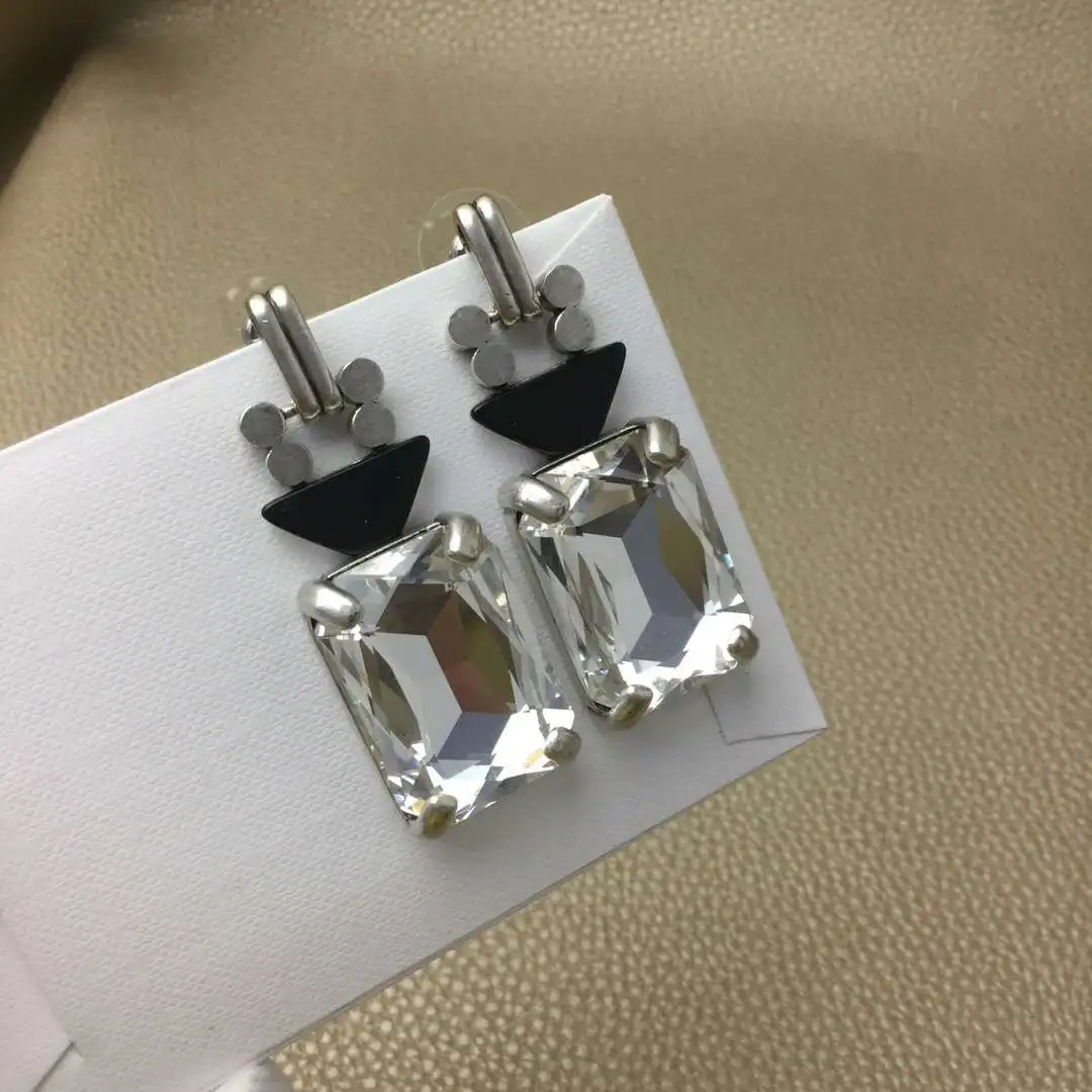 

Europe and the United States exaggerated rectangular earrings