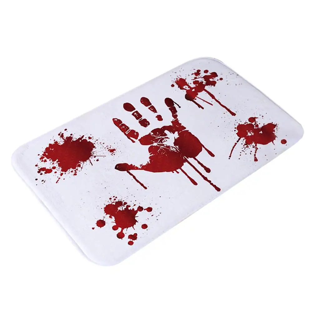Кровяной коврик для ванной, Противоскользящий коврик страшный ужас, украшение для Хэллоуина, коврик для ванной комнаты, коврик для кухни# 3F - Цвет: Белый