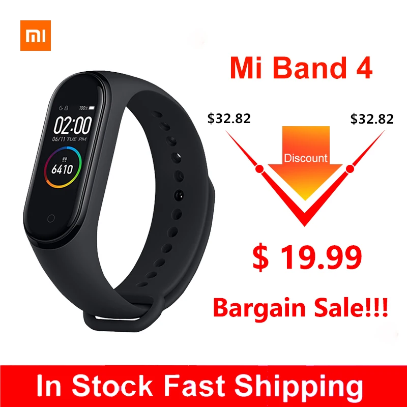 

Original Xiaomi Mi Band 4 Smart Miband 4 Bracelet Heart Rate Fitness 135mAh Colorful Screen Bluetooth 5.0 Wholesale Dropshipping