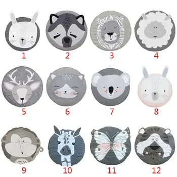 

Baby Game Crawling Mat Baby Gym Newborn Cartoon Animal Cotton Blanket Round Floor Carpets for Kids Room Nursery Decor
