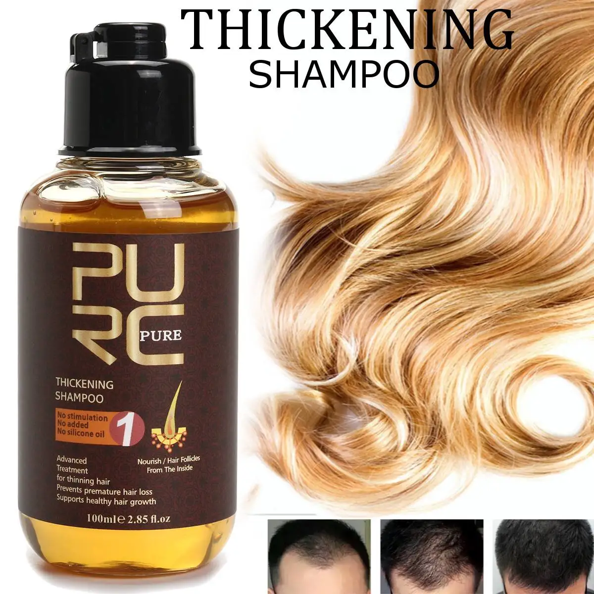 Очищающий шампунь против выпадения волос, 100 мл, уплотненный шампунь, эссенция для роста волос, масло для лечения выпадения волос, средство для ухода за волосами