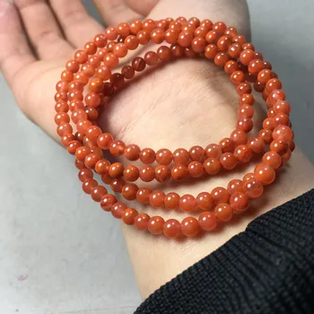 

Southern red agate bracelet cherry red multi-circle natural Buddha beads