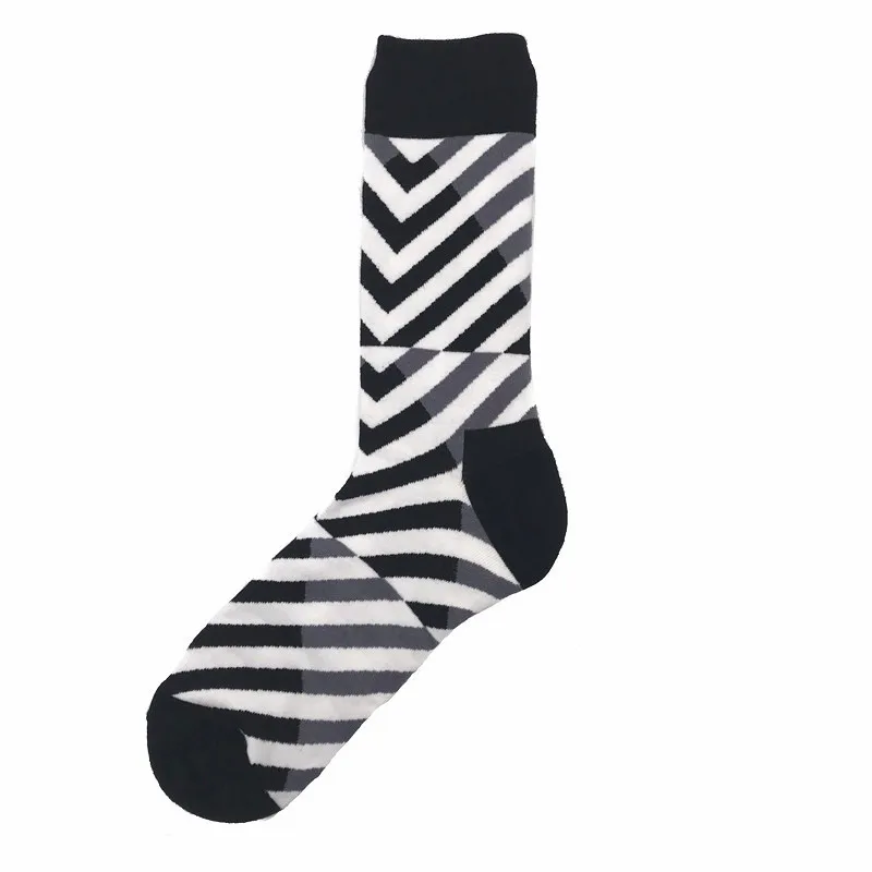 1914c PEONFLY 1 pair men socks combed cotton cartoon animal bird shark geometry sea food geometric novelty funny socks - Цвет: 1914c