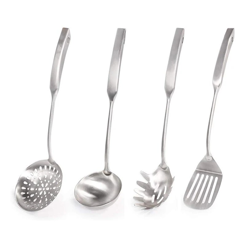 

Kitchenware Set 304 Stainless Steel Cooking Utensil Set with Shovel Spoon, Shovel Spatula, Pasta Table and Soup Spoon, Heat-Resi