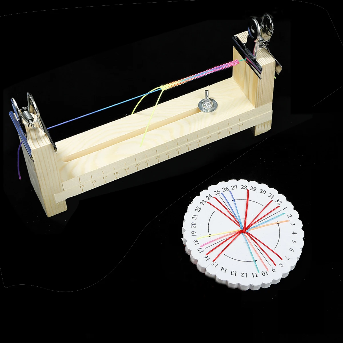 1pcs Wooden Jig Bracelet Wristband Knitting Tool DIY Wood Paracord Jig Wristband Maker Braided Rope Knot Weaving Jewelry Making