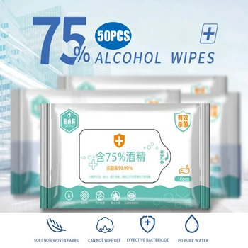 

Hot 50 Pcs Alcohol Wet Wipe Disposable Disinfection Prep Swap Pad Antiseptic Skin Cleaning Care Jewelry Mobile Phone Clean Wipe