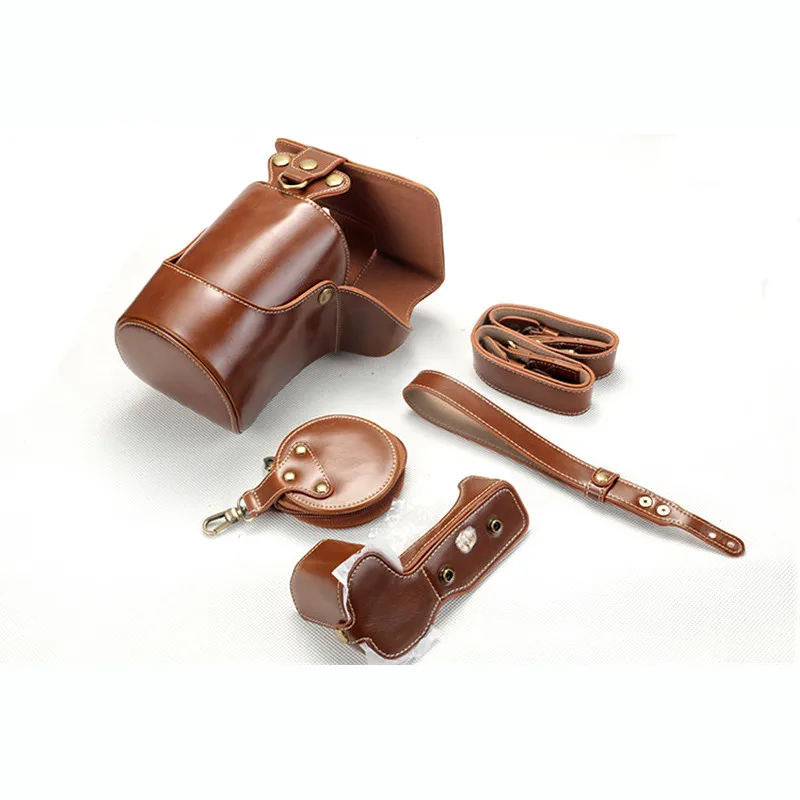 brown Подходит для Canon EOS R micro Одиночная pu кожаная сумка для камеры Защитная крышка 20-105 мм eosr Защитная Половина крышка основание открытие - Цвет: brown