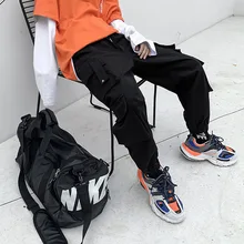 Mooregwood мужские осенние шаровары с карманами в стиле хип-хоп, мужские s модные корейские брюки карго, мужские свободные большие размеры 5XL джоггеры одежда