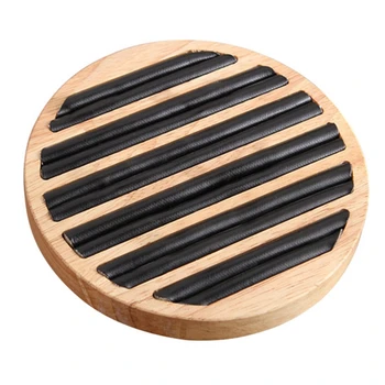 

1 Pc Rings Display Tray Wooden Round Ring Holder Showing Plate Jewelry Organizer Showcase for Shop Black