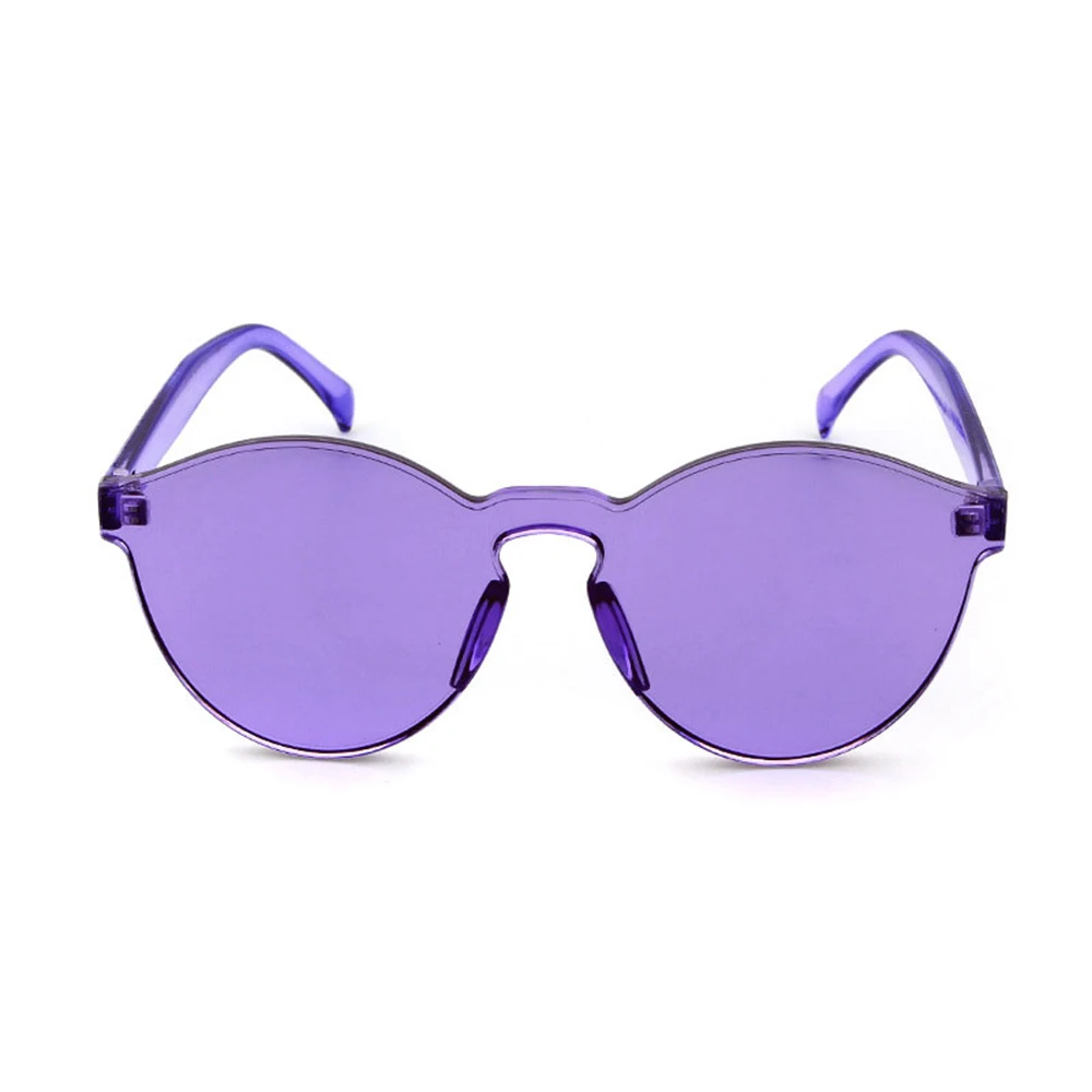 Purple Солнцезащитные очки кошачий глаз карамельный цвет Ретро Винтажные прозрачные без оправы прозрачные очки без оправы Солнцезащитные очки - Цвет: Purple
