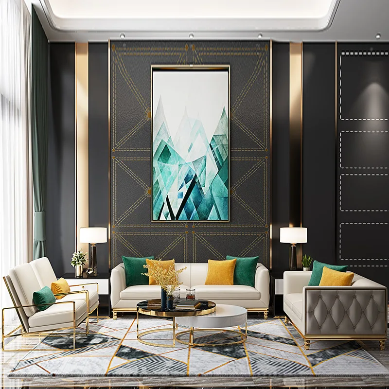 pu sectional Sofa Simple Modern Living Room Small Apartment Hong Kong Style 123 Sofa furniture