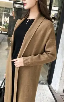 Brown card color Liva девушка кардиган свитера для женщин с длинным рукавом женский высококачественный вязаный длинный свитер верхняя одежда - Цвет: Brown card color