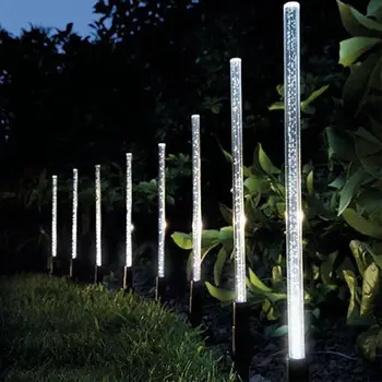 

Solar Power Light 8Pcs Tube Warm White LED Bubble Lamp Pathway Lawn Landscape Decoration
