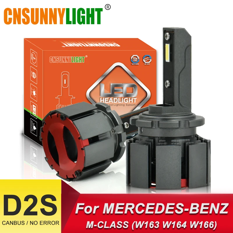 CNSUNNYLIGHT D1S D2R D2S светодиодный автомобильные лампы 10000лм 6000 К Canbus фара для Mercedes Benz M-CLASS W163 W164 W166 двухлучевая низкая лампа