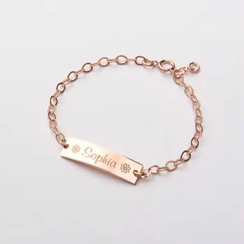 

Custom Baby Name Child ID Bracelet-Personalized Bracelet Stainless Steel Adjustable Baby Toddler Girl Boy Birthday Gift BFF