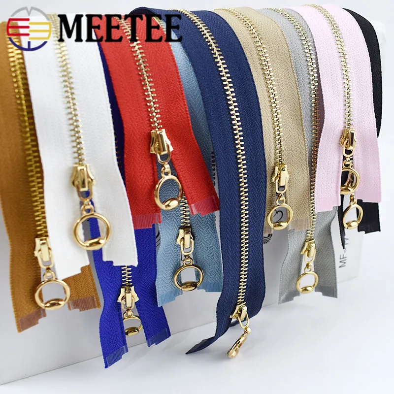 

Meetee 2pcs/5pcs 70cm 3# Metal Zipper Open-End Auto Lock Zip DIY Bags Jacket Costume Sewing Crafts Decor Accessories ZA053