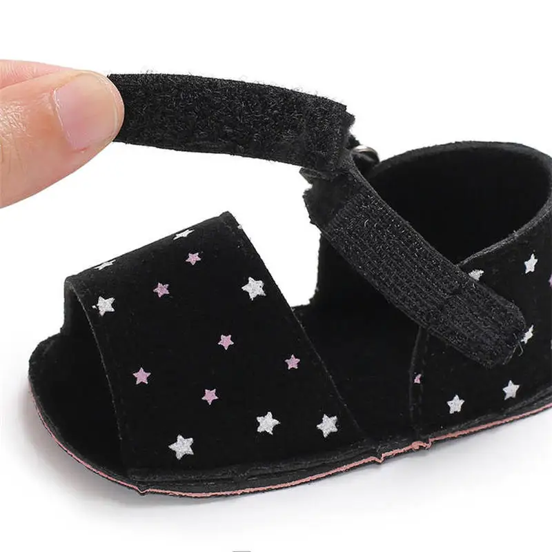 Baby Sandals Girl Boy Comfort Soft Cotton Anti-Slip Sole New Fashion Stars Print Newborn First Walker Infant Toddler Crib Shoes