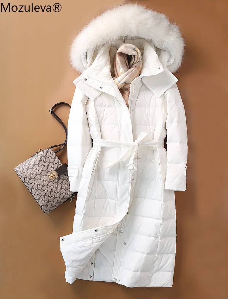 

Mozuleva's 2020 Regular Zipper Full White Duck Down 90% Long Winter Jacket and Coat for Women White Jacket Women