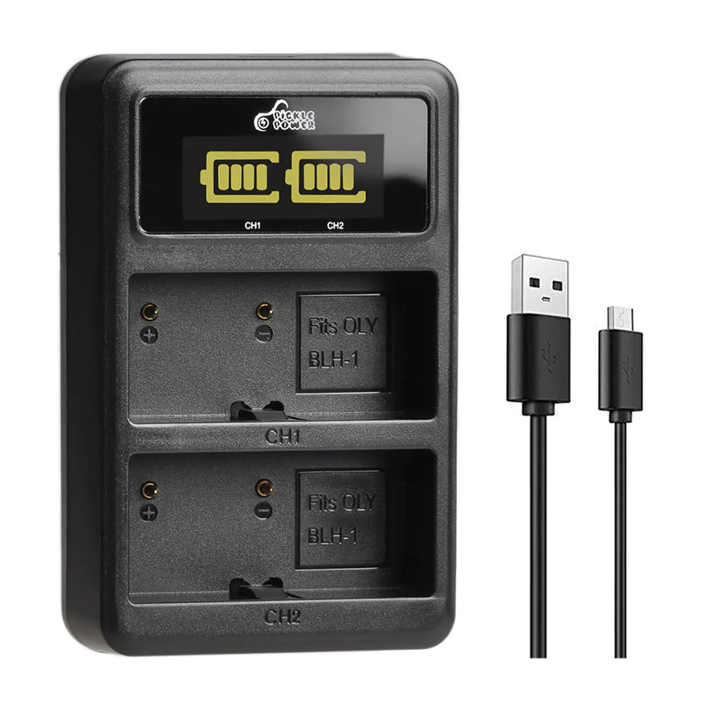 Power Battery Charger BLH-1 BLH1 LED USB Dual Consumer Electronics Accessories chargers For Olympus E-M1 Mark II Camera Pickle