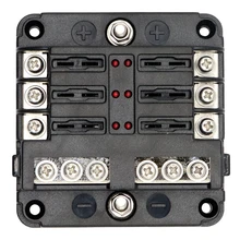 1 шт 6-way предохранитель ящик для хранения с Светодиодный индикатор Модернизация транспортного средства для автомобиля морской A30