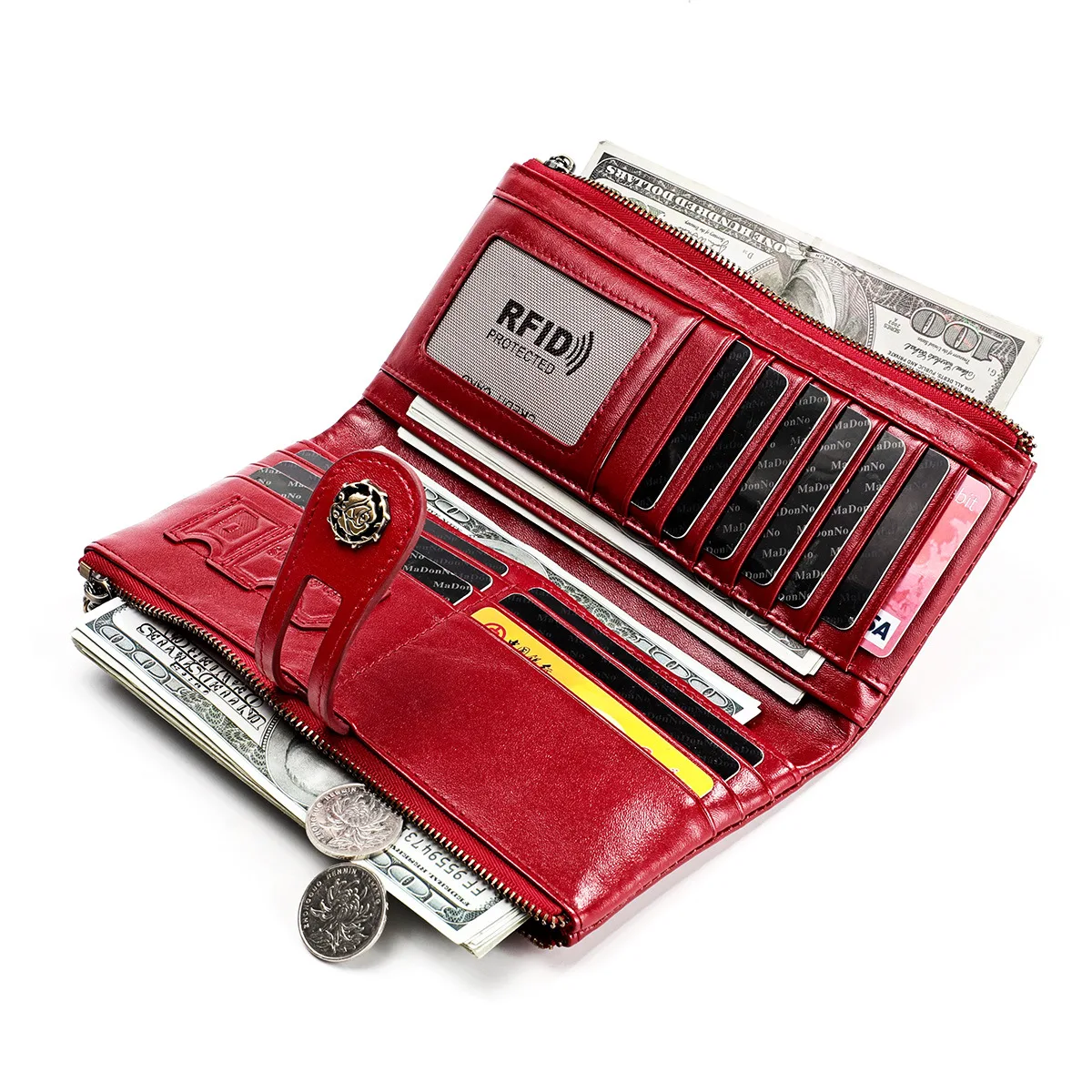 Women's Wallet Genuine Leather Female Clutch Long Wallet Womens Wallets and Purses Vintage Portomonee Money Bag Coin Purse Rfid Women's Wallet Genuine Leather Female Clutch Long Wallet Womens Wallets and Purses Vintage Portomonee Money Bag Coin Purse Rfid
