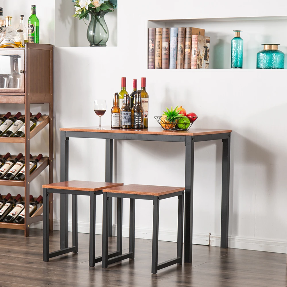 

Simple Wood Grain 75cm High Dining Table And Chair Three-Piece [90 x 60 x 75cm] Cherry Wood Color