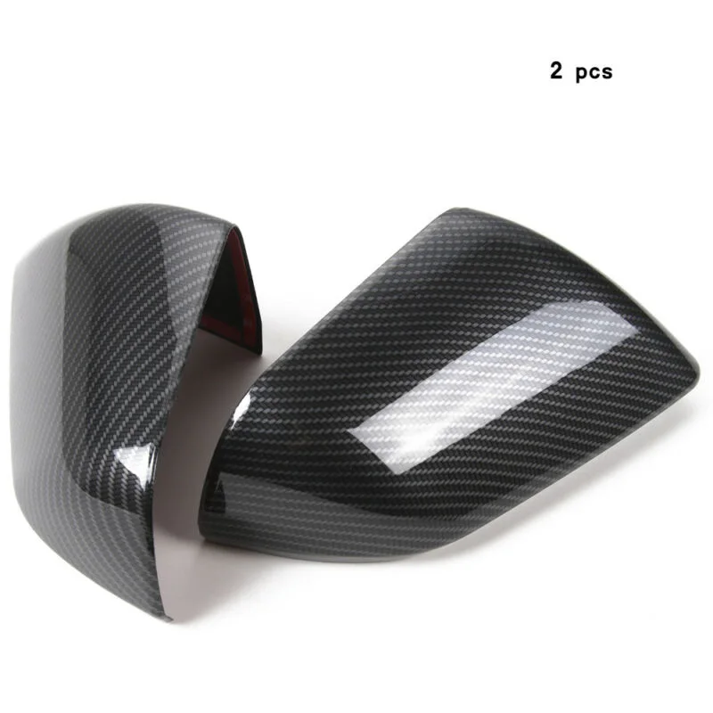

2pcs Carbon Fiber car Rear View Mirror Cover Trim decoration black for Ford Mustang 2015+ Rear View Mirror Cover sticker