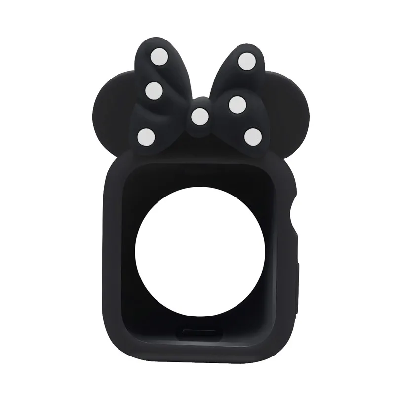 black 1 Чехол с рисунком Минни для Apple Watch 5, 4, чехол 44 мм, 42 мм, 40 мм, 38 мм, Детский защитный чехол для iWatch Series 3, 2, 1 - Цвет: black 1