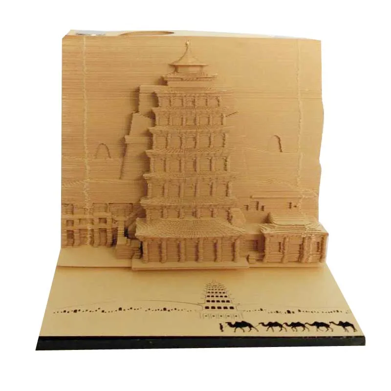 Дропшиппинг Китай дунхуан ТУРИСТИЧЕСКИЙ СУВЕНИР 3D Omoshiroi блок дунхуан стерео Note бумага 3D блокнот творческие заметки подарок