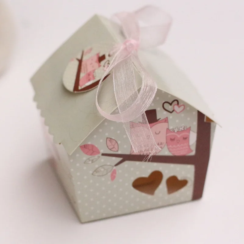 6*6*7 см Птичье гнездо коробка для конфет с лентой Baby Shower подарков на день