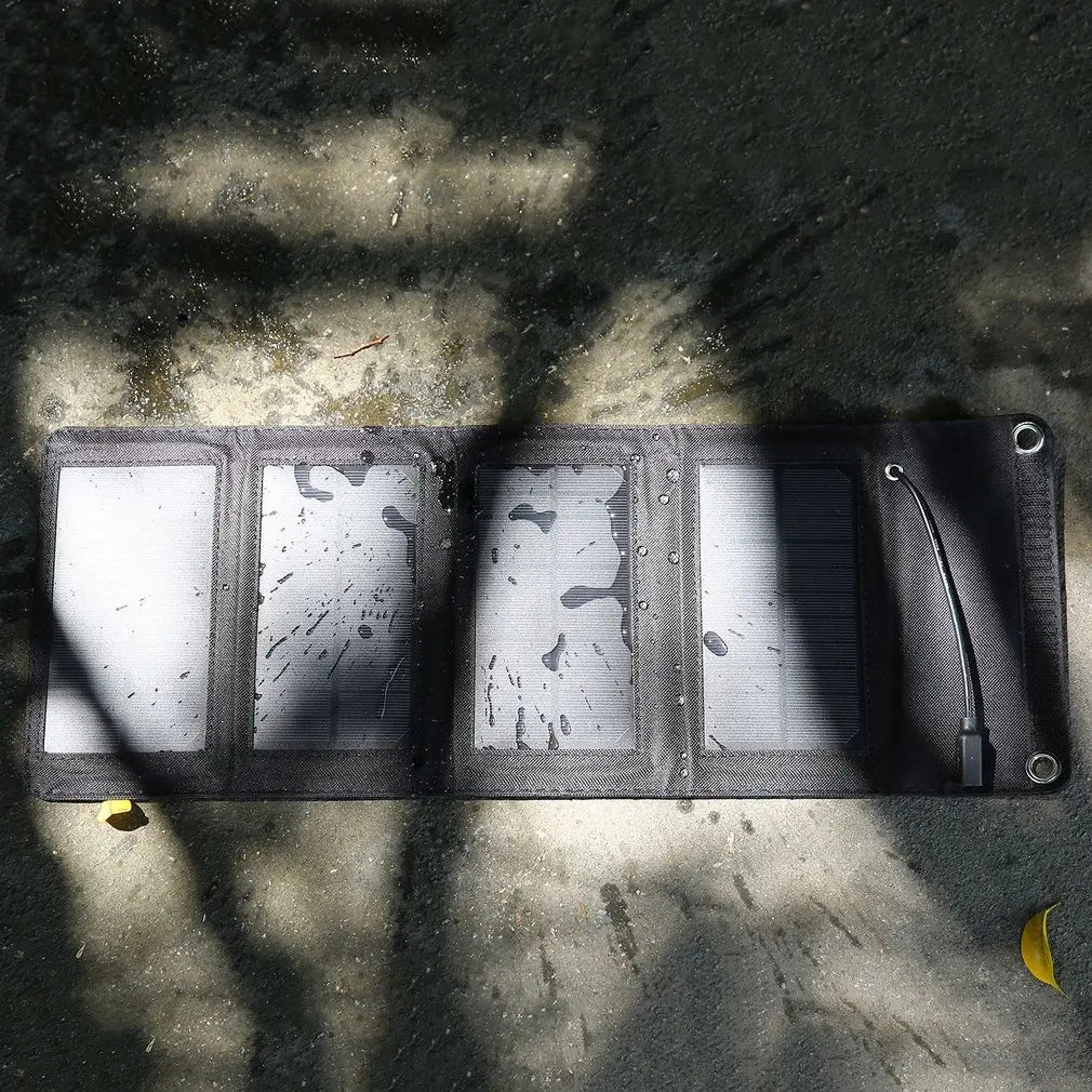 Portable 7W 5V Folding Solar Charger High Quality Solar Panel Charger USB Output Camping Charger for Mobile Phone 195*105*25mm