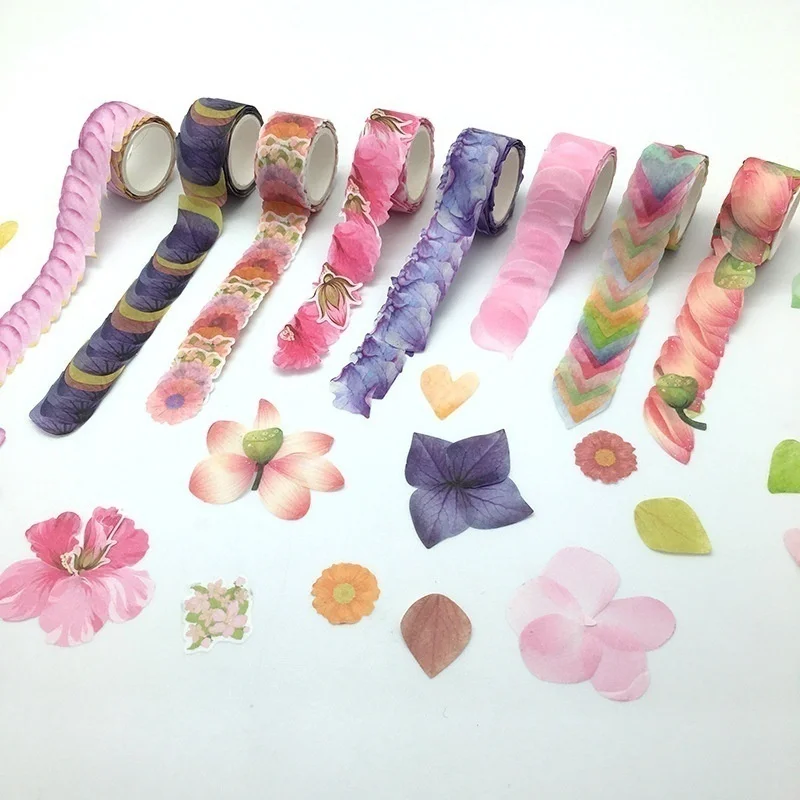 1 рулон 200 шт лепестки лента Washi случайный Стиль DIY Подарочная обертка Скрап