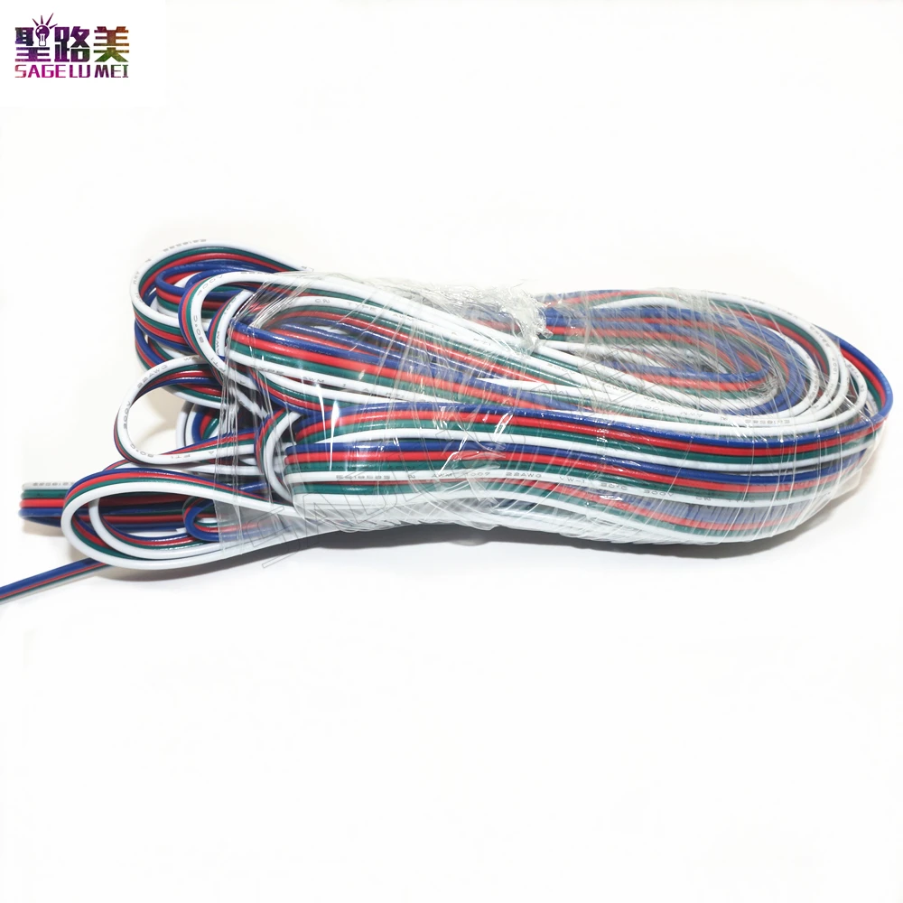 5 м/10 м 22 AWG 2pin/3pin/4pin /5pin Удлинительный кабель для 5050 3528 Одноцветный ws2812b 2811 2801 RGBW