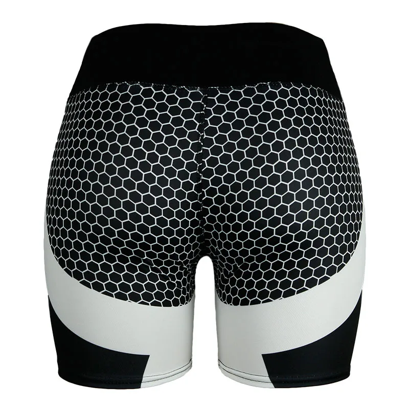 

Shorts Geometric Honeycomb Digital Print Shorts Women's High Waist Yoga Short