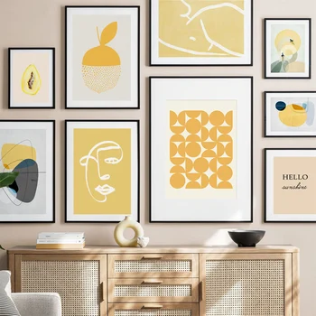 Graphic Designs Yellow Gallery Poster Canvas