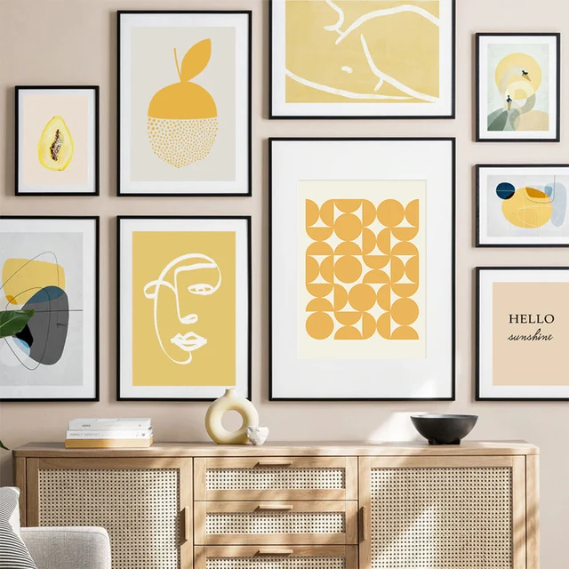 Graphic Designs Yellow Gallery Poster Canvas