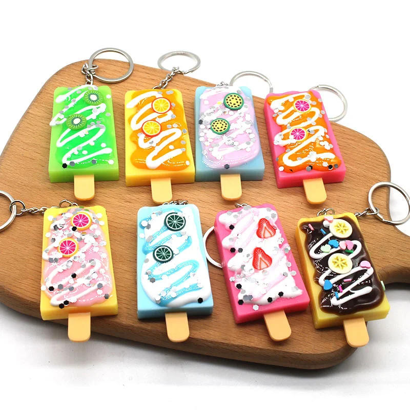 Key Pendant Trinkets Ice Cream Keychains Key Chain New Fashion