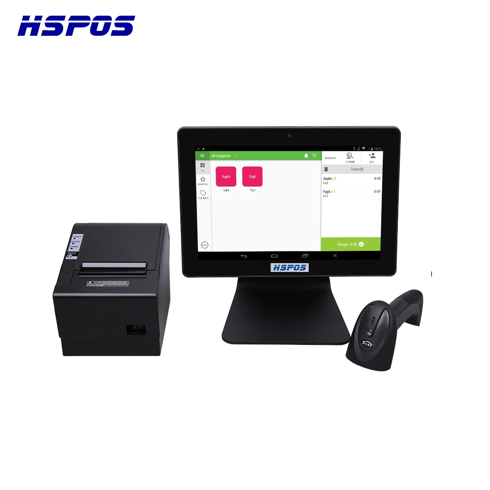 Новейший Android 12 дюймов пос терминал планшет кассовый аппарат с принтером