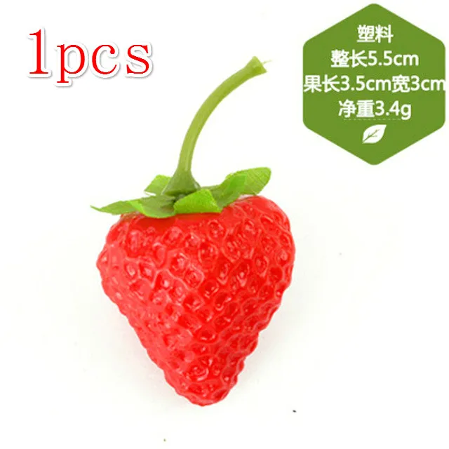 A 1pcs SUEF пластиковая модель для моделирования клубники, реквизит для фруктов и овощей, вспомогательное украшение для украшения фруктов@ 3 - Цвет: A 1pcs