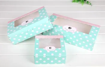 

Blue Dot/Kraft paper Cookie Packaging gingerbread cookie biscuit candy cake box bakery gift packing boxes party supply favors